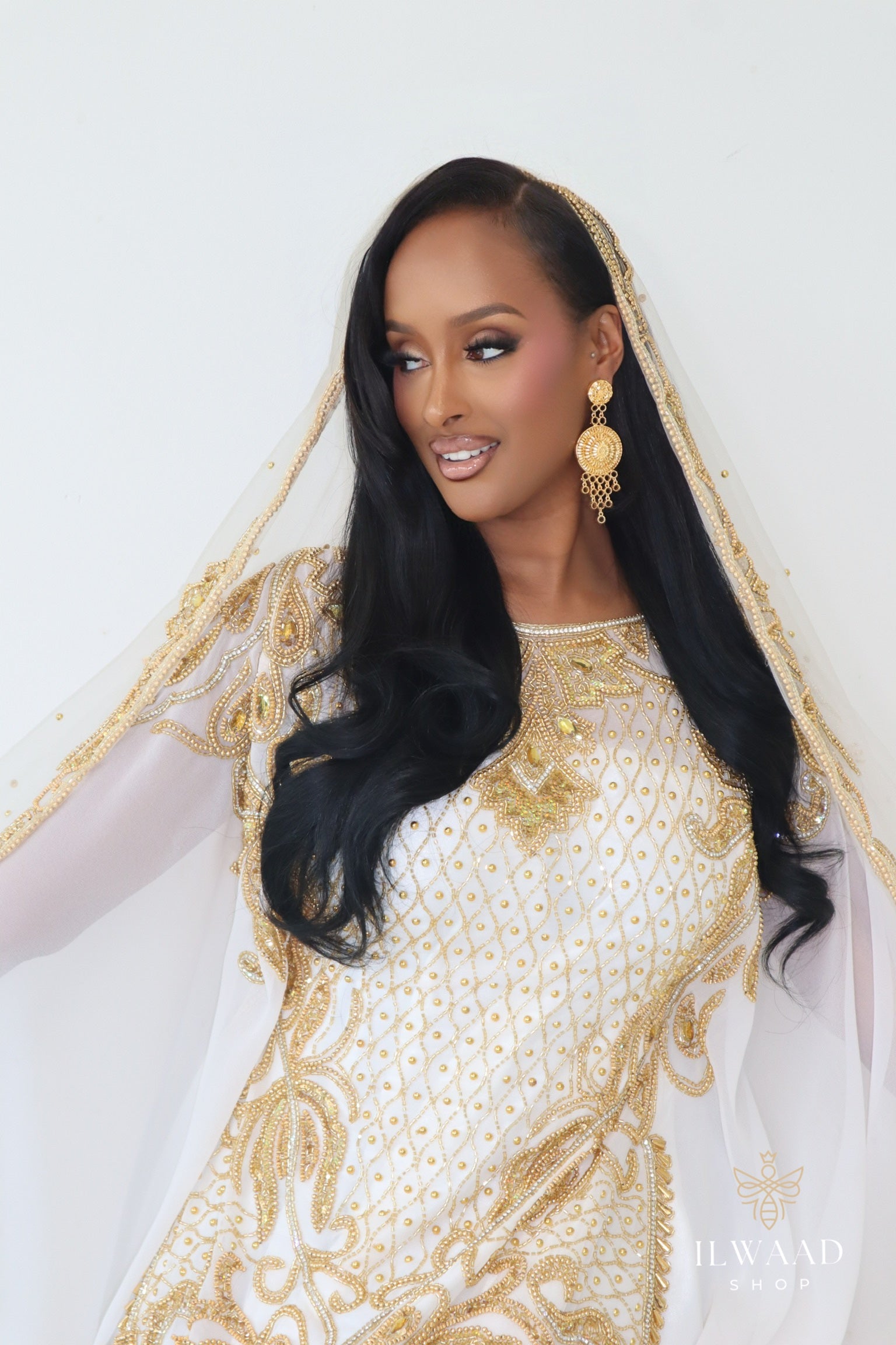 Alluring Aragsan (White) - Chiffon - Somali Bridal Dirac