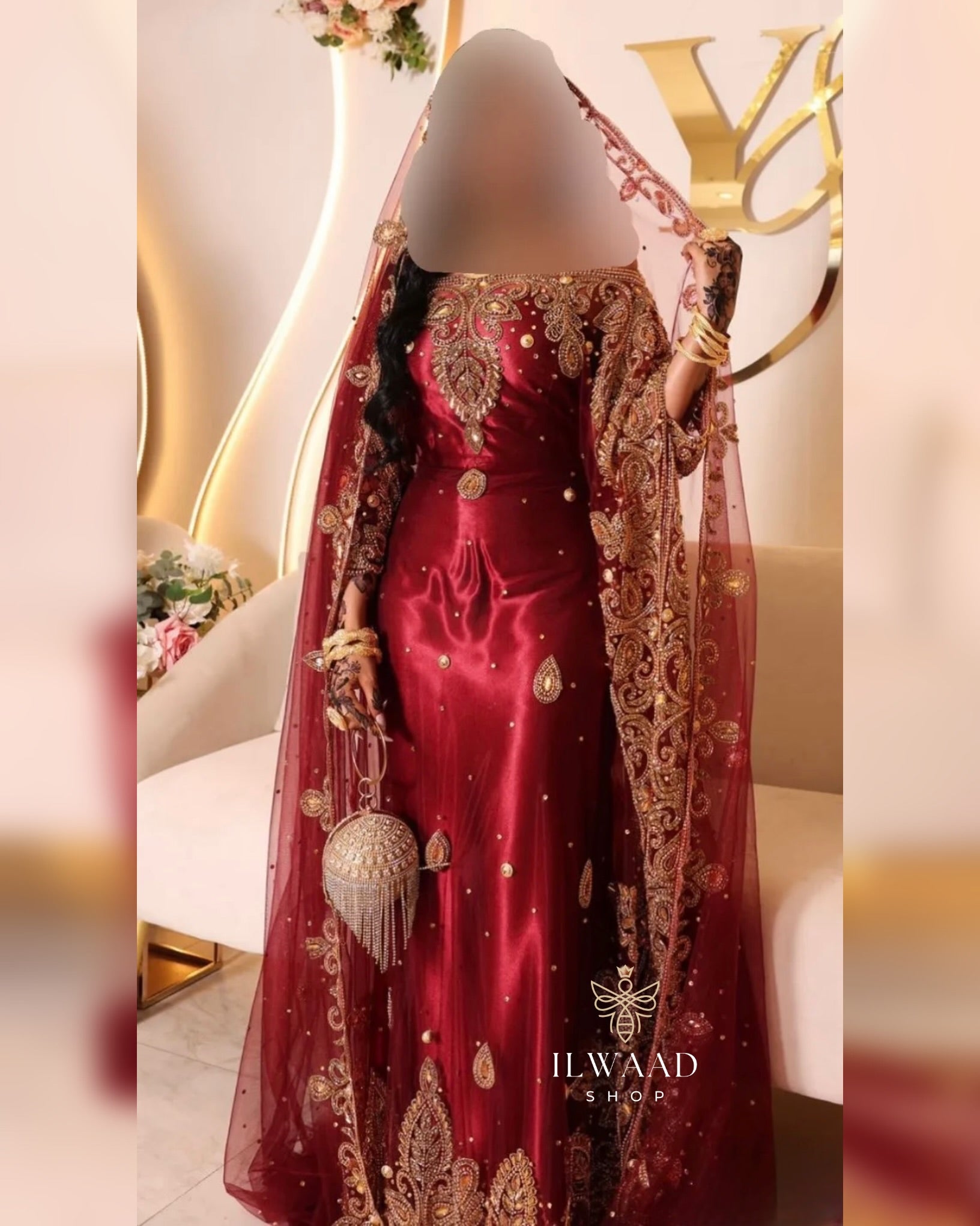 Breathtaking Bilan (Dark Red) - Lace Bridal Dirac