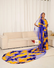 Load image into Gallery viewer, Impeccable Istarlin - Velvet Lace Bridal Dirac (Dark Blue &amp; Yellow)