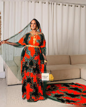 Load image into Gallery viewer, Impeccable Istarlin - Velvet Lace Bridal Dirac (Dark Green &amp; Orange)