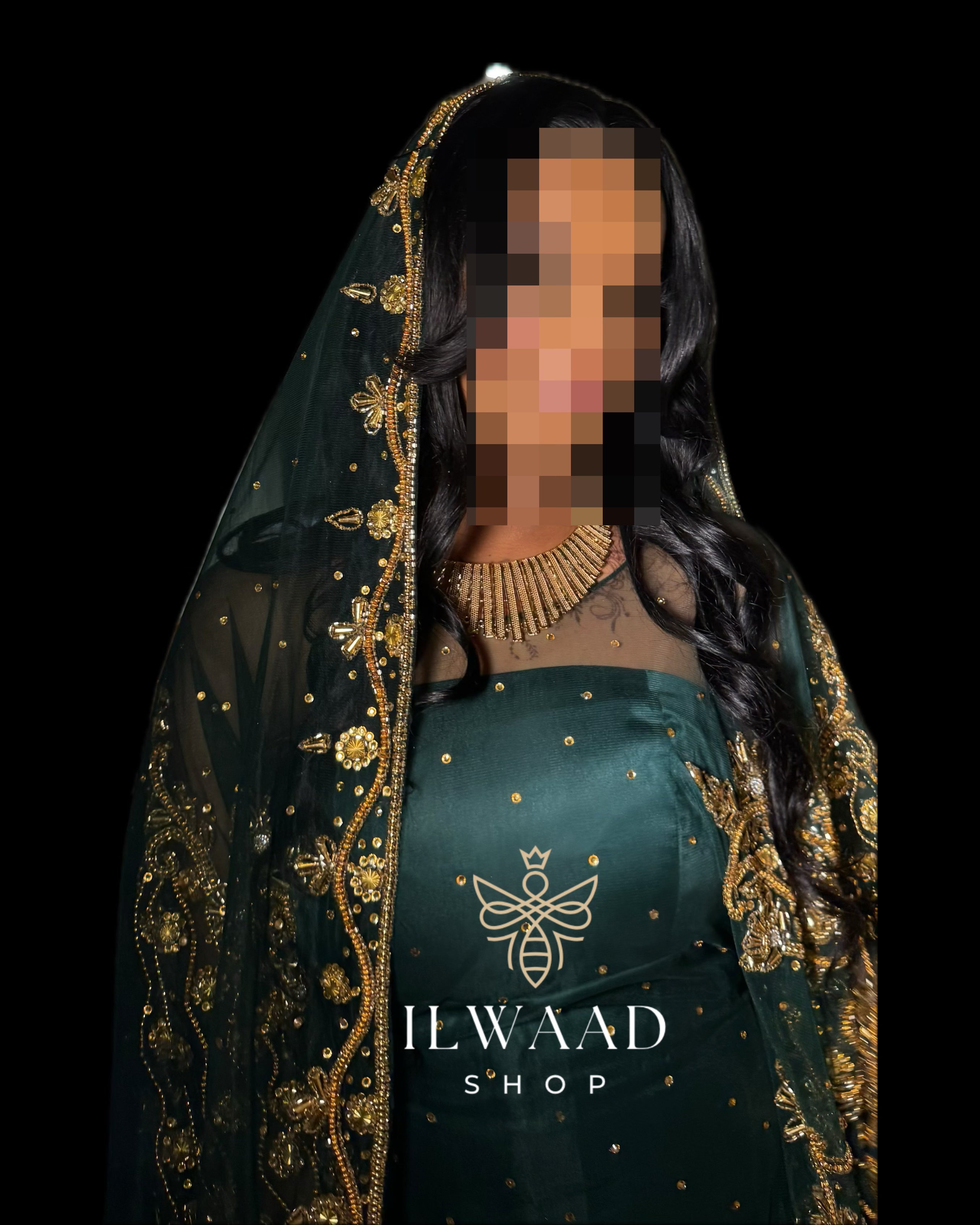 Astonishing Amira (Dark Green) - Lace - Somali Bridal Dirac