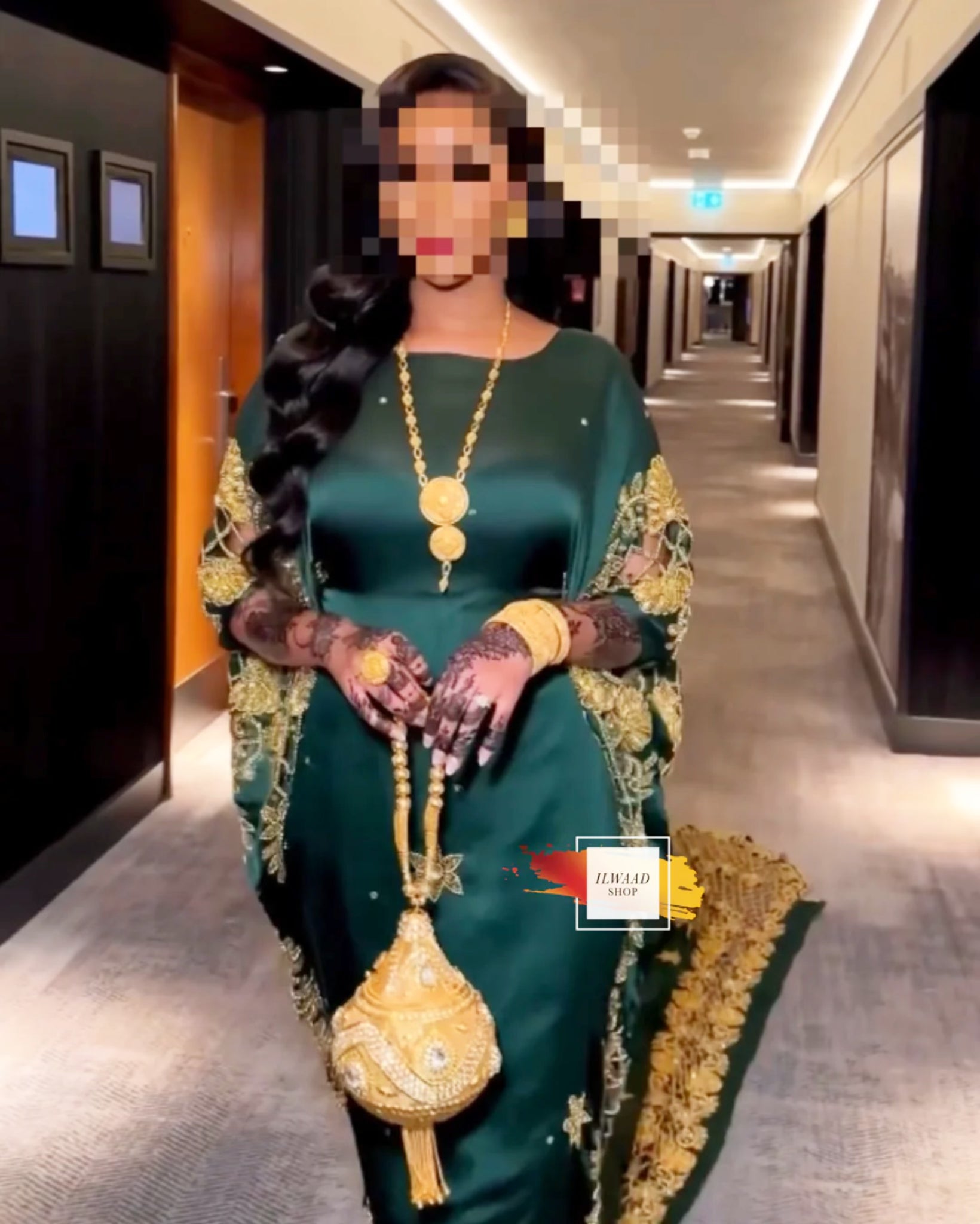 Outstanding Osob (Dark Green) - Satin - Somali Bridal Dirac