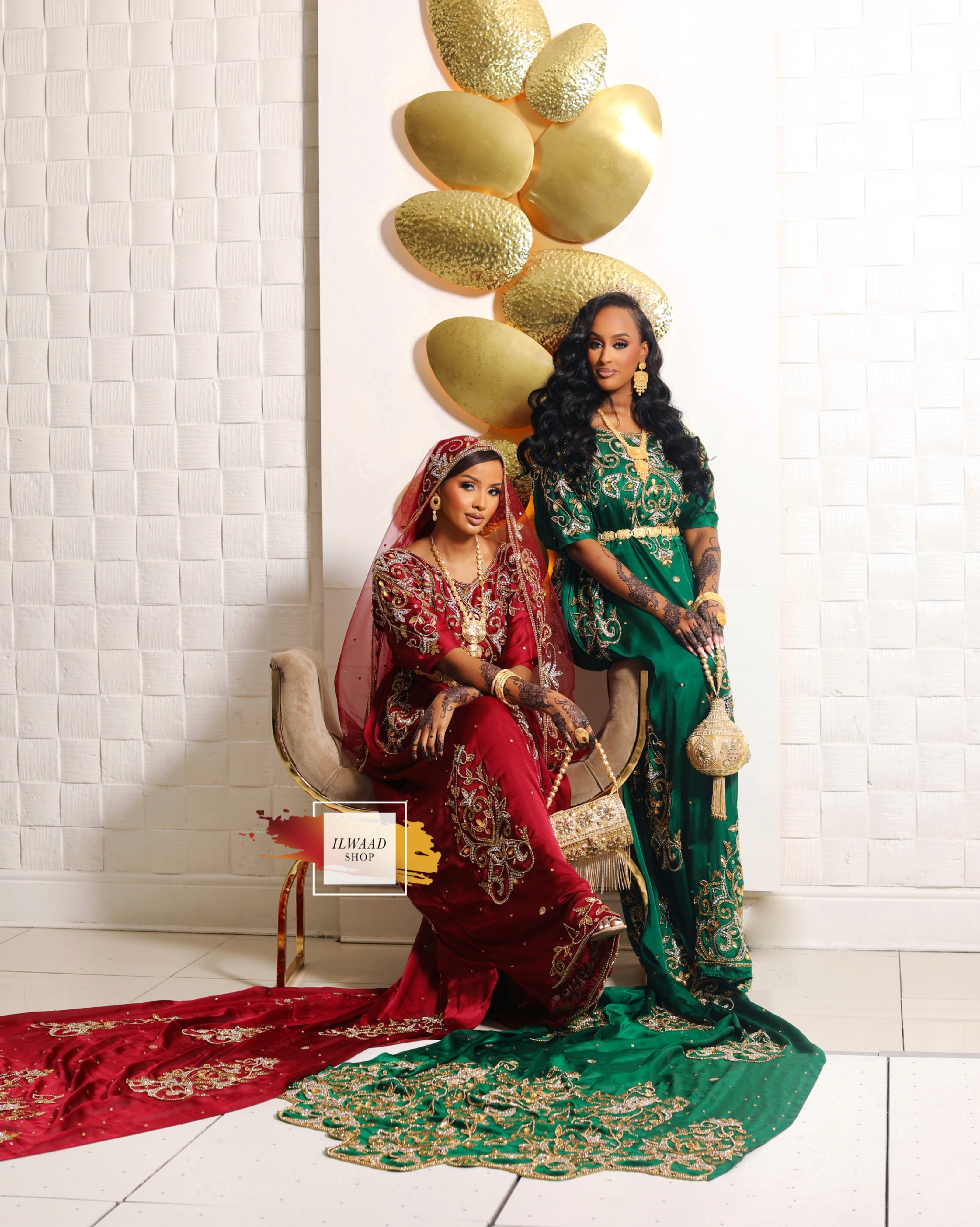 PRE-ORDER Sparkling Sagal (Dark Green) - Satin - Somali Bridal Dirac