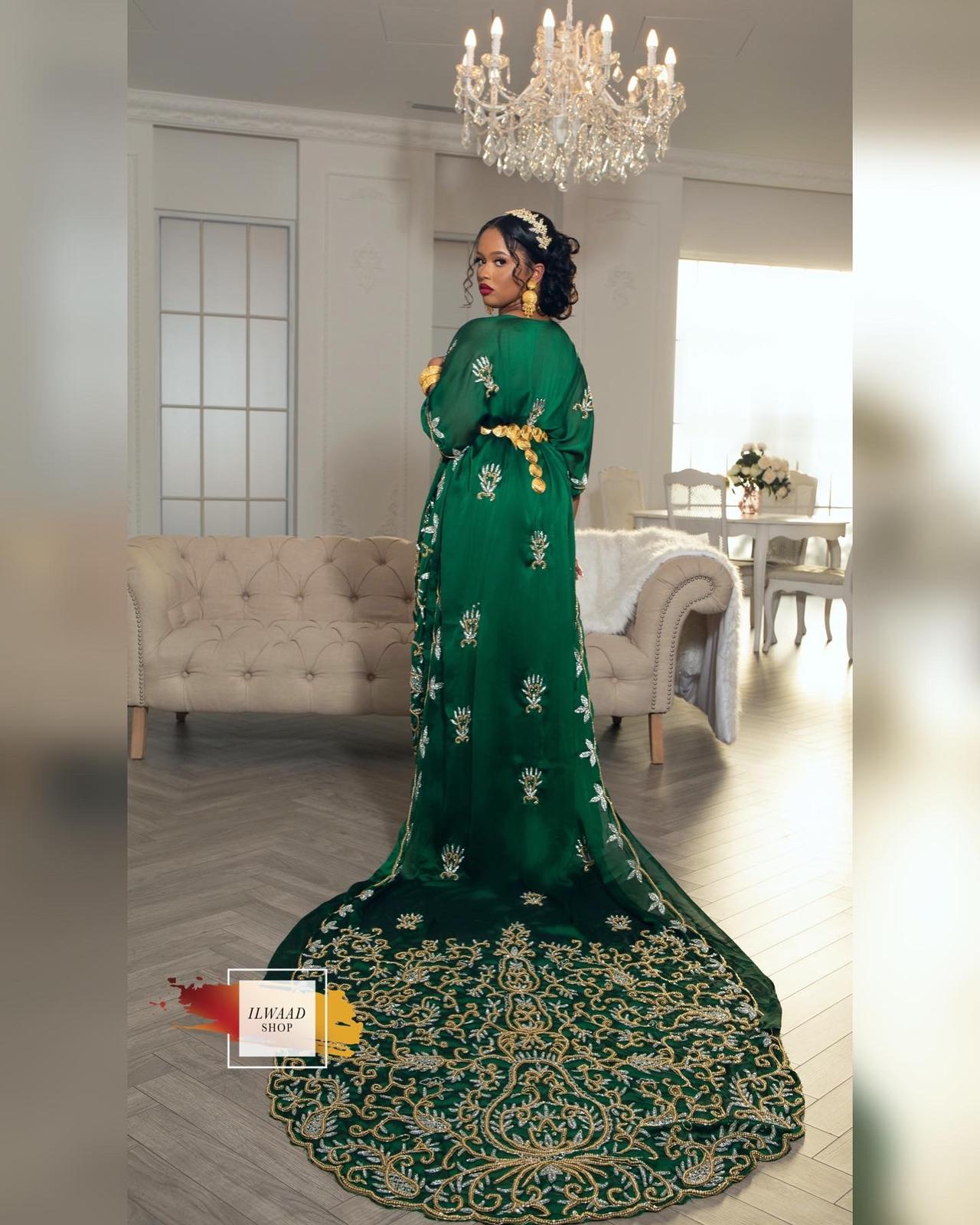 Sparkling Samsam (Dark Green) - Somali Bridal Dirac