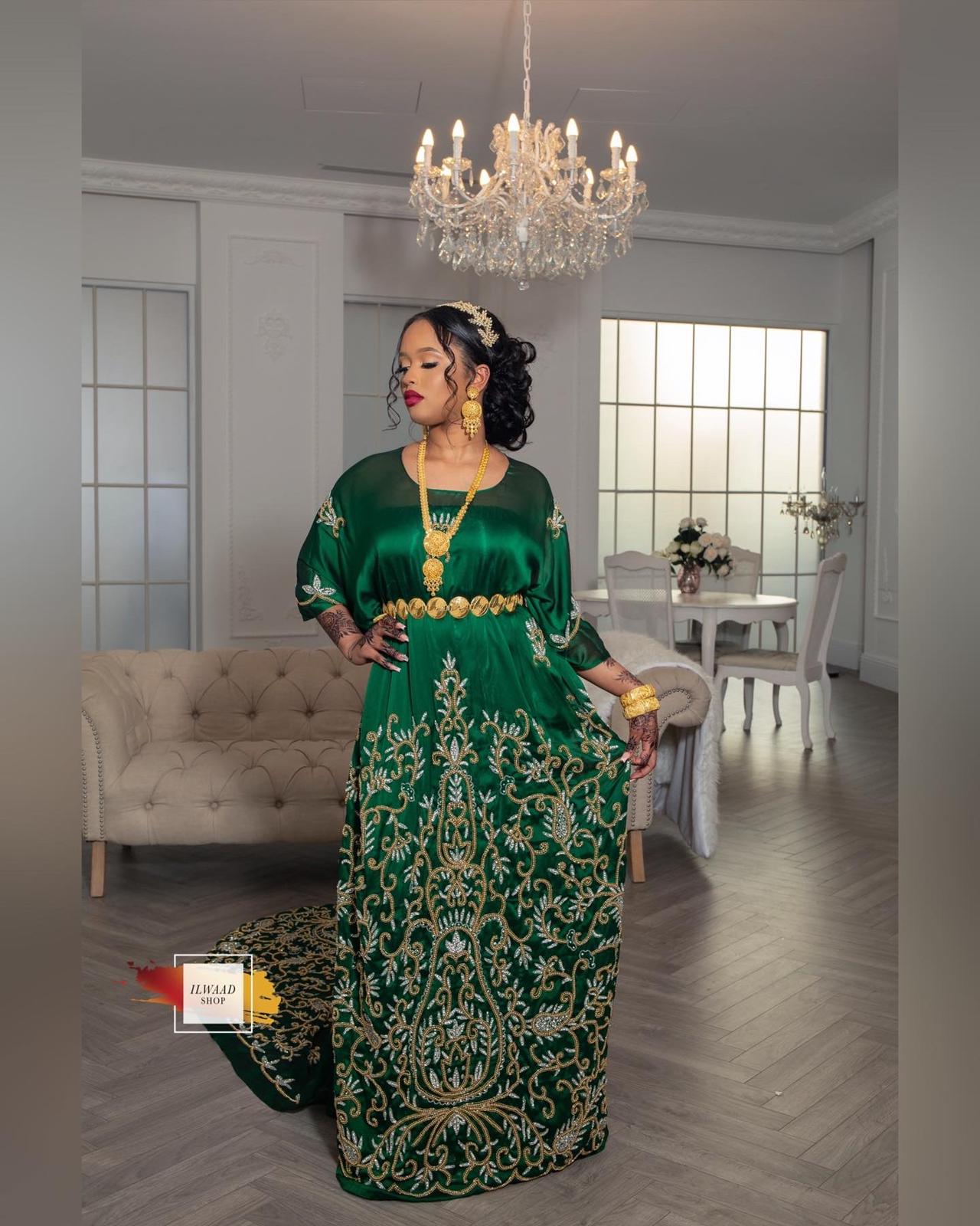 Sparkling Samsam (Dark Green) - Somali Bridal Dirac