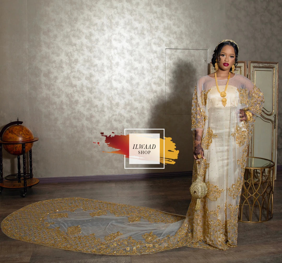 Astonishing Amira (Creamy Gold / White) - Lace Bridal Dirac