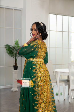PRE-ORDER Iconic Ilwaad (Dark Green) -  Somali Bridal Dirac
