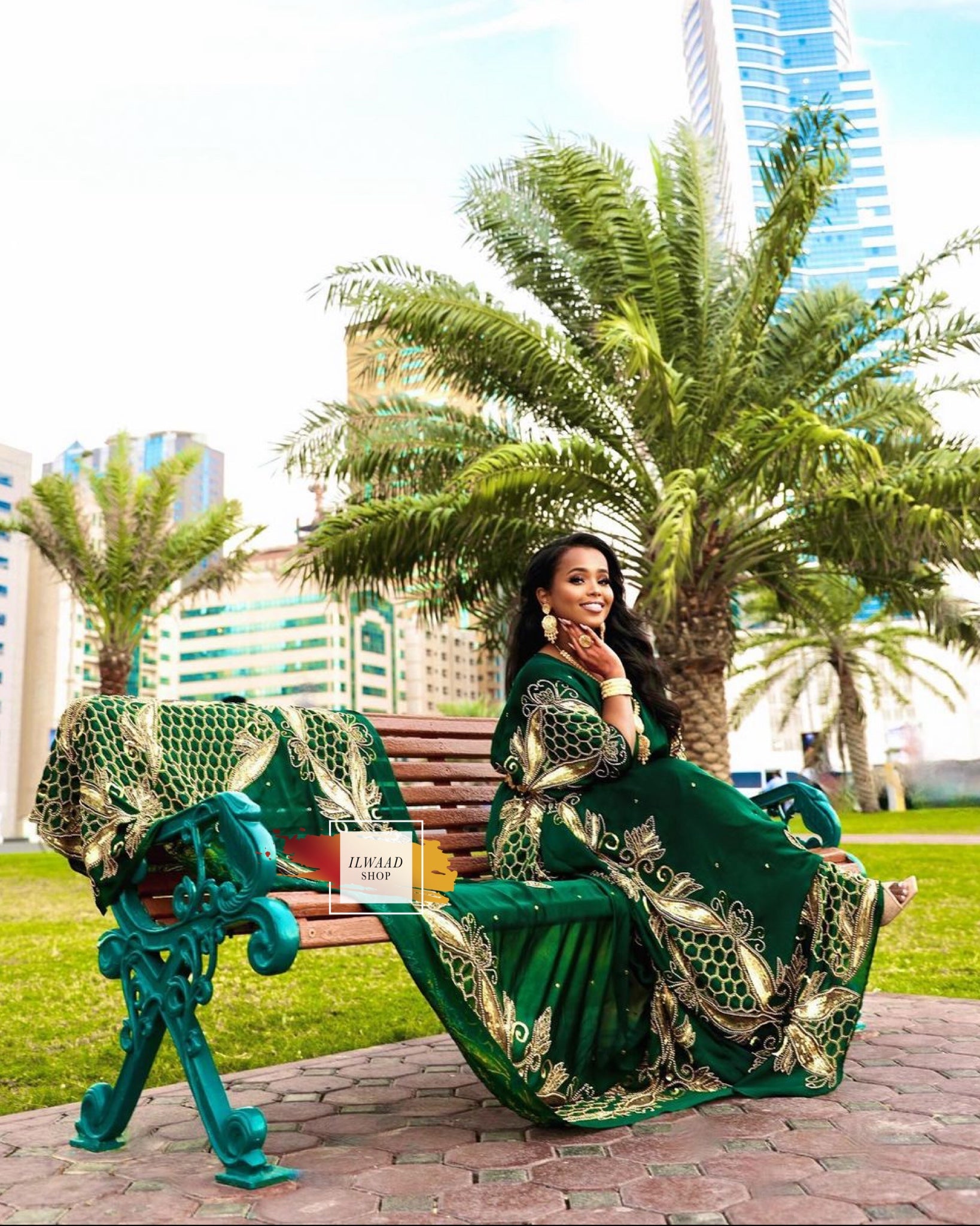 Hiba Nura (Dark Green) - Somali Bridal Dirac