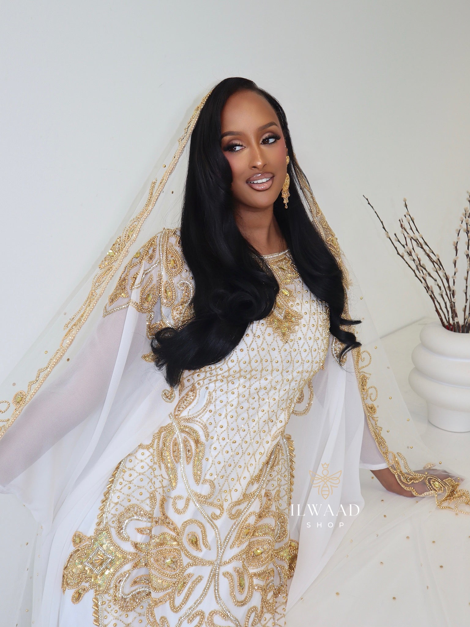 Alluring Aragsan (White) - Chiffon - Somali Bridal Dirac