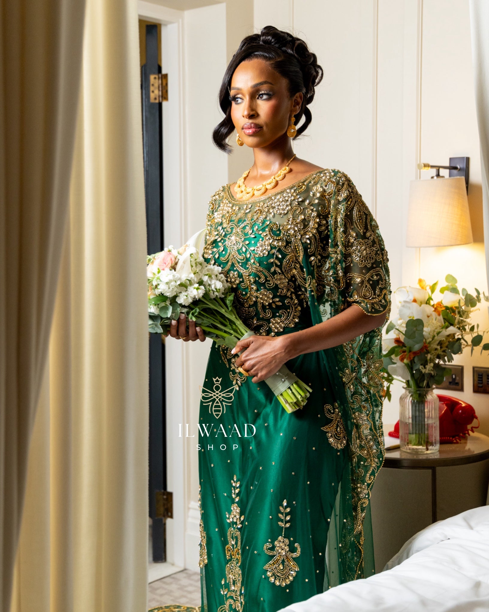 Sassy Shamis (Dark Green) - Lace Bridal Dirac