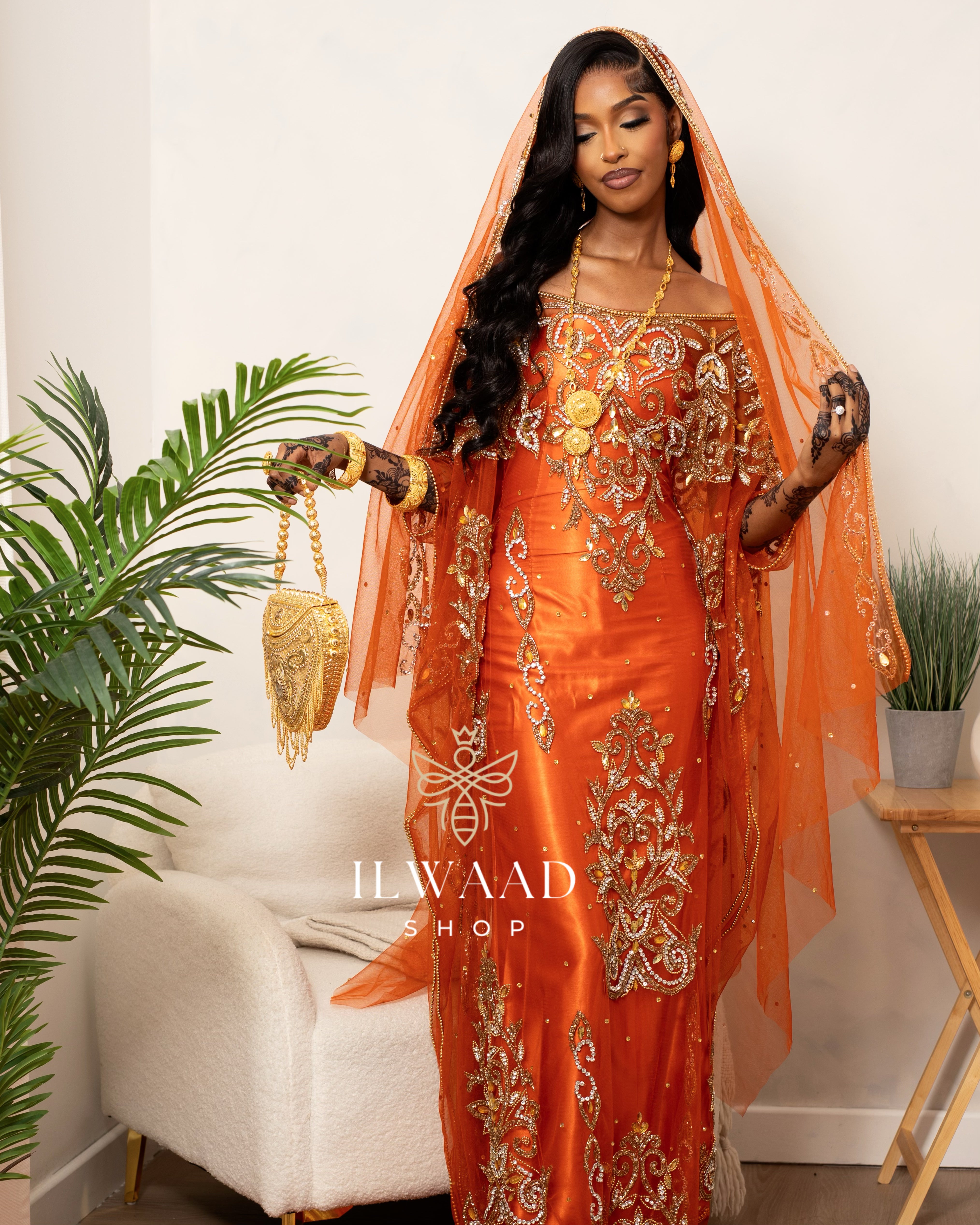 PRE-ORDER Radiant Randa (Burnt Orange) - Lace - Somali Bridal Dirac