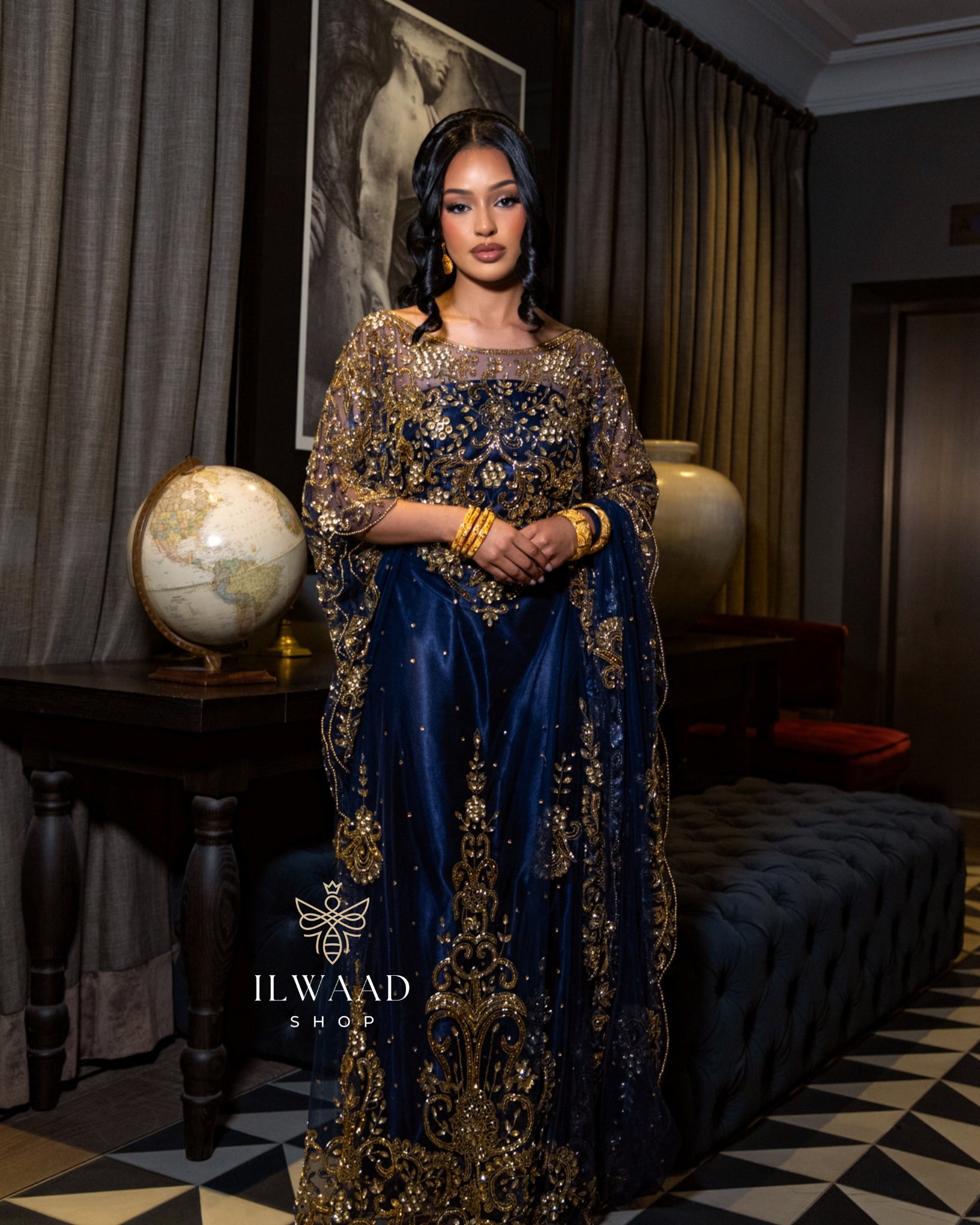 Sassy Shamis (Navy Blue) - Lace Bridal Dirac