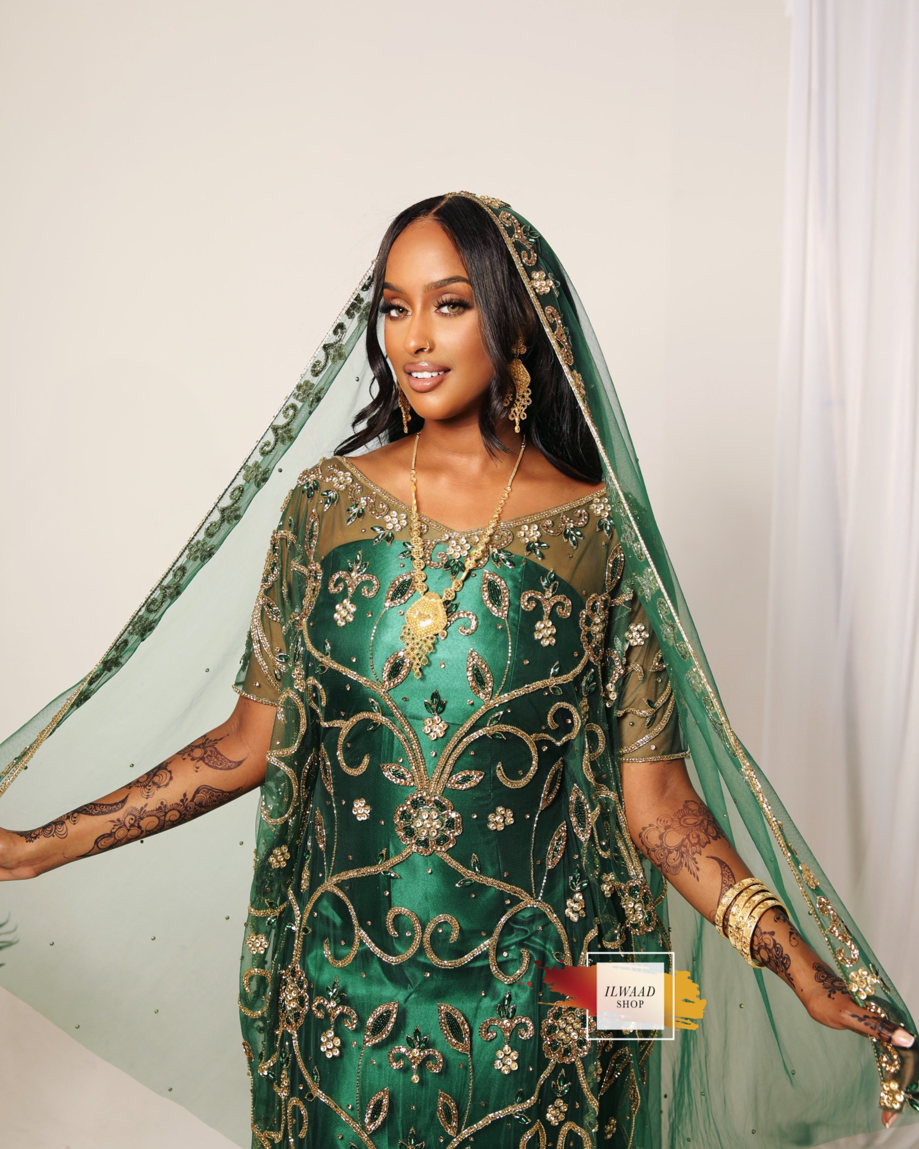 Queen Qaali (Dark Green) - Lace - Somali Bridal Dirac