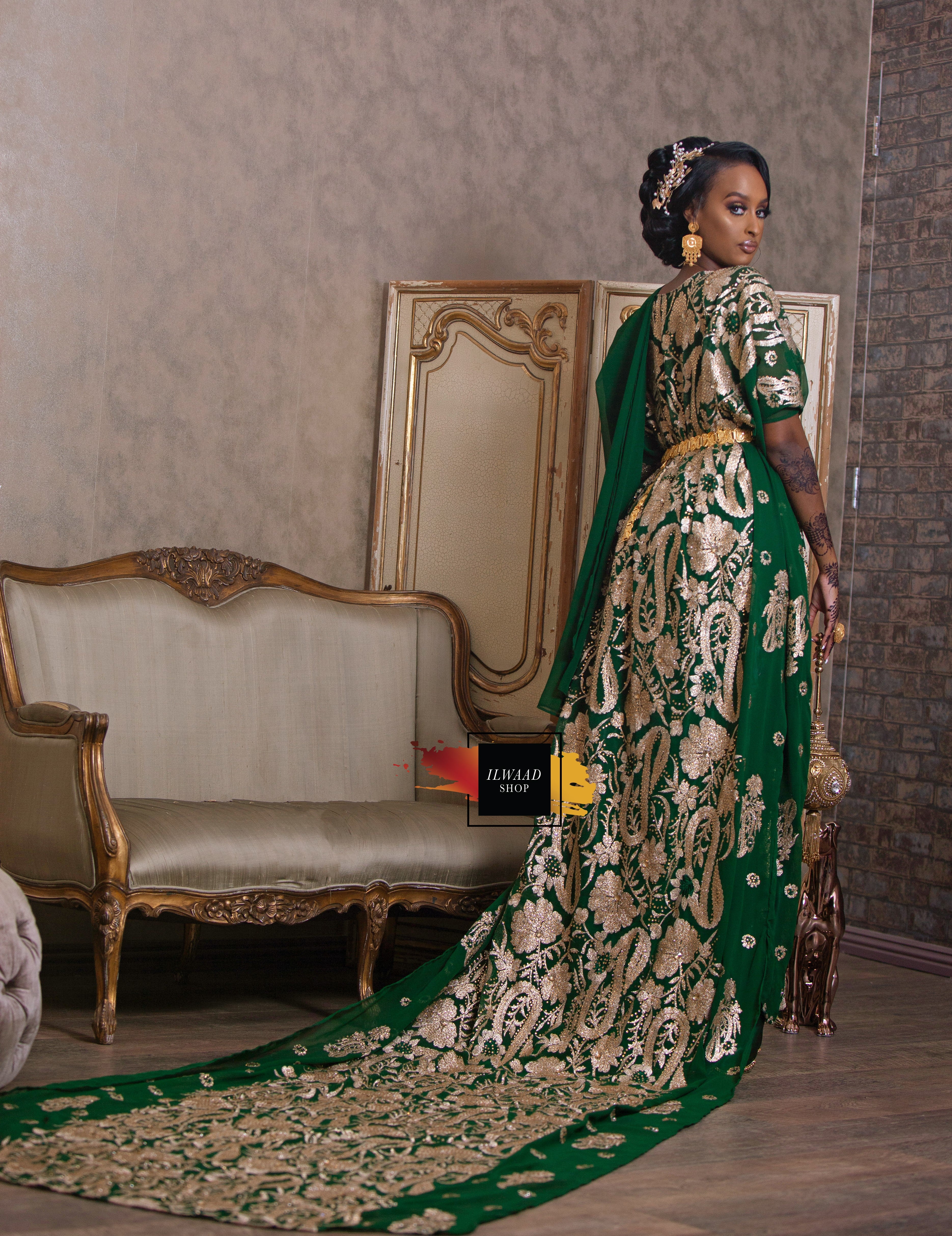 Iftin Bridal Dirac (Dark Green)