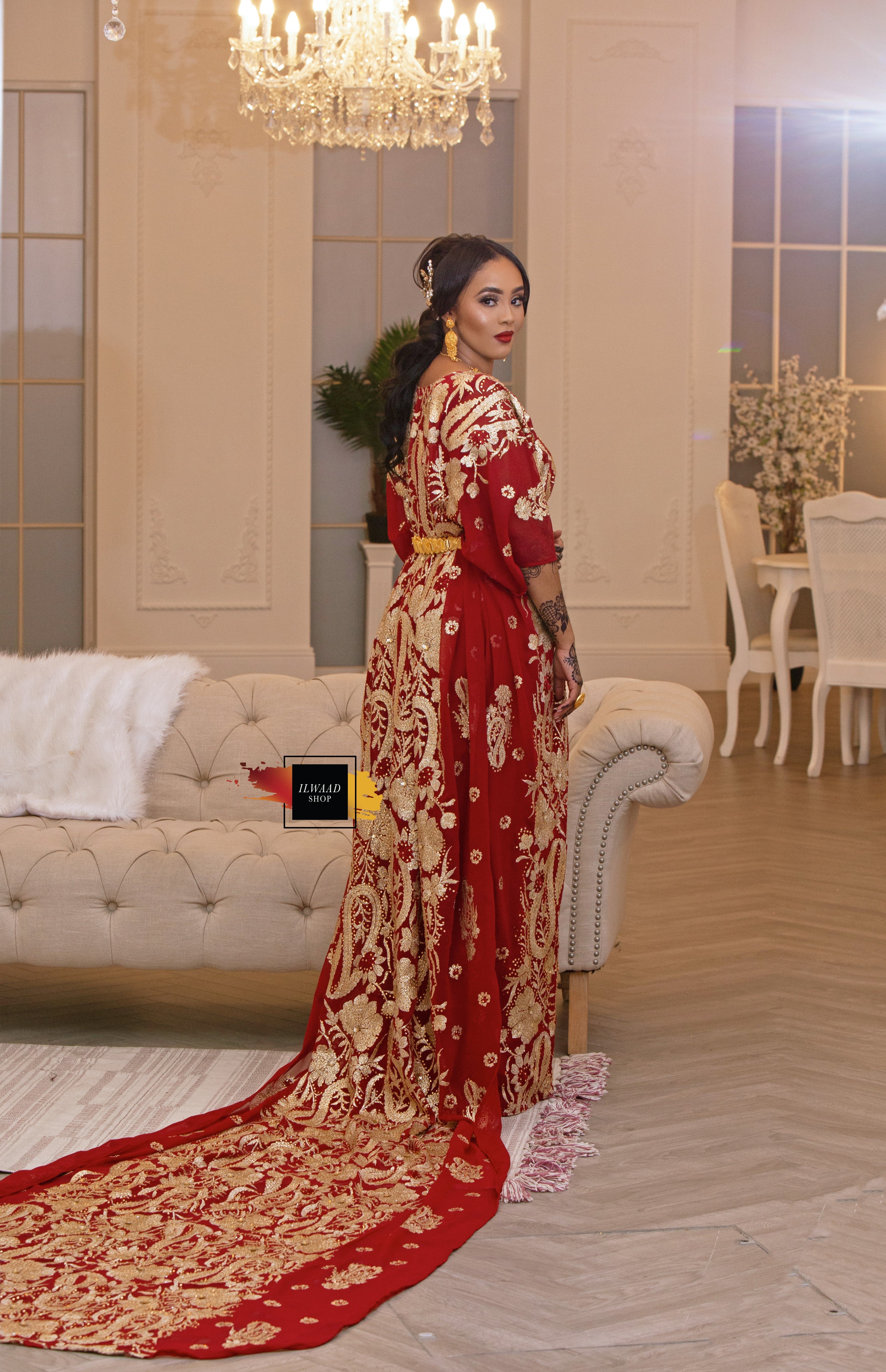 Iftin Bridal Dirac (Dark Red)