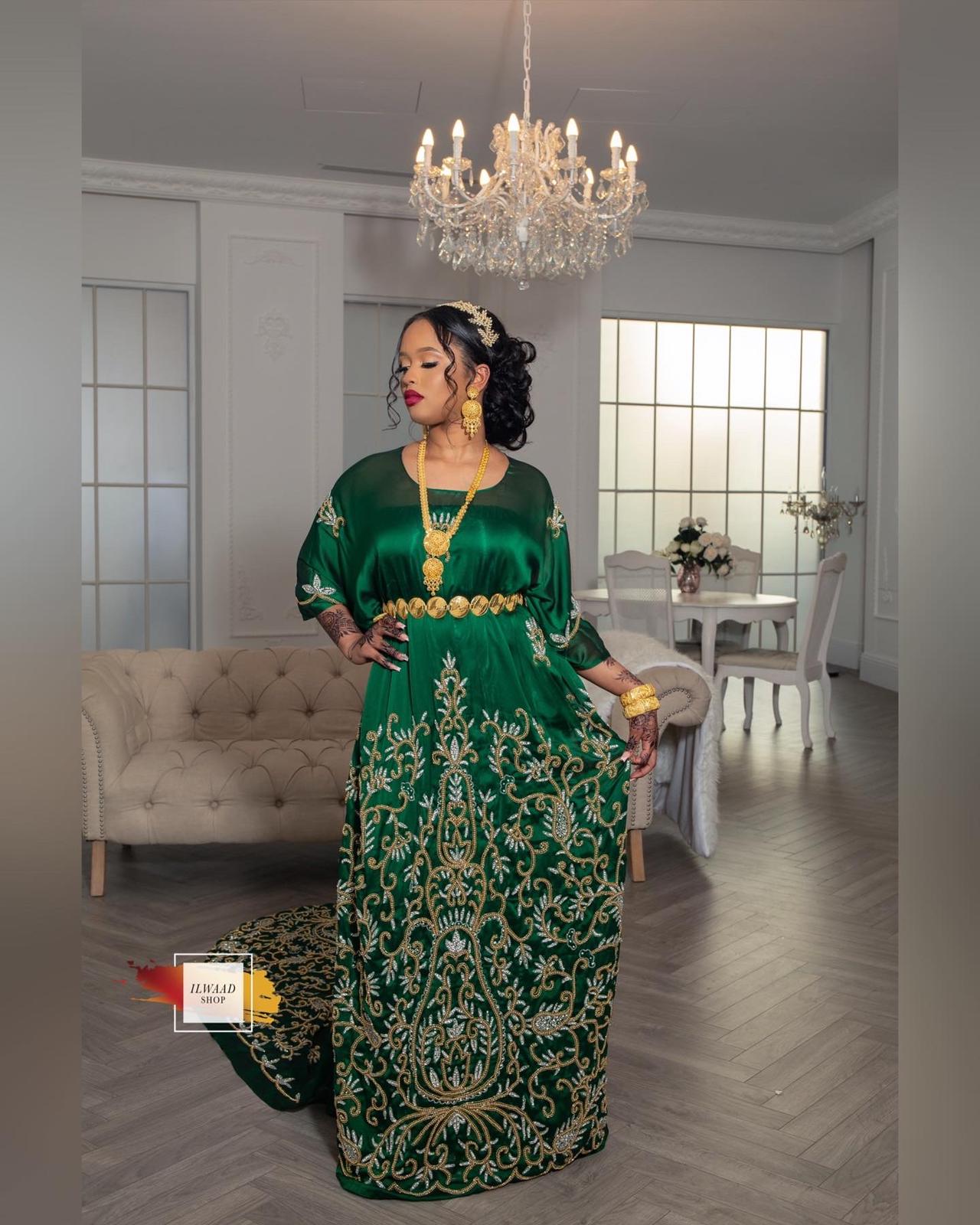 Sparkling Samsam (Dark Green) -  Somali Bridal Dirac