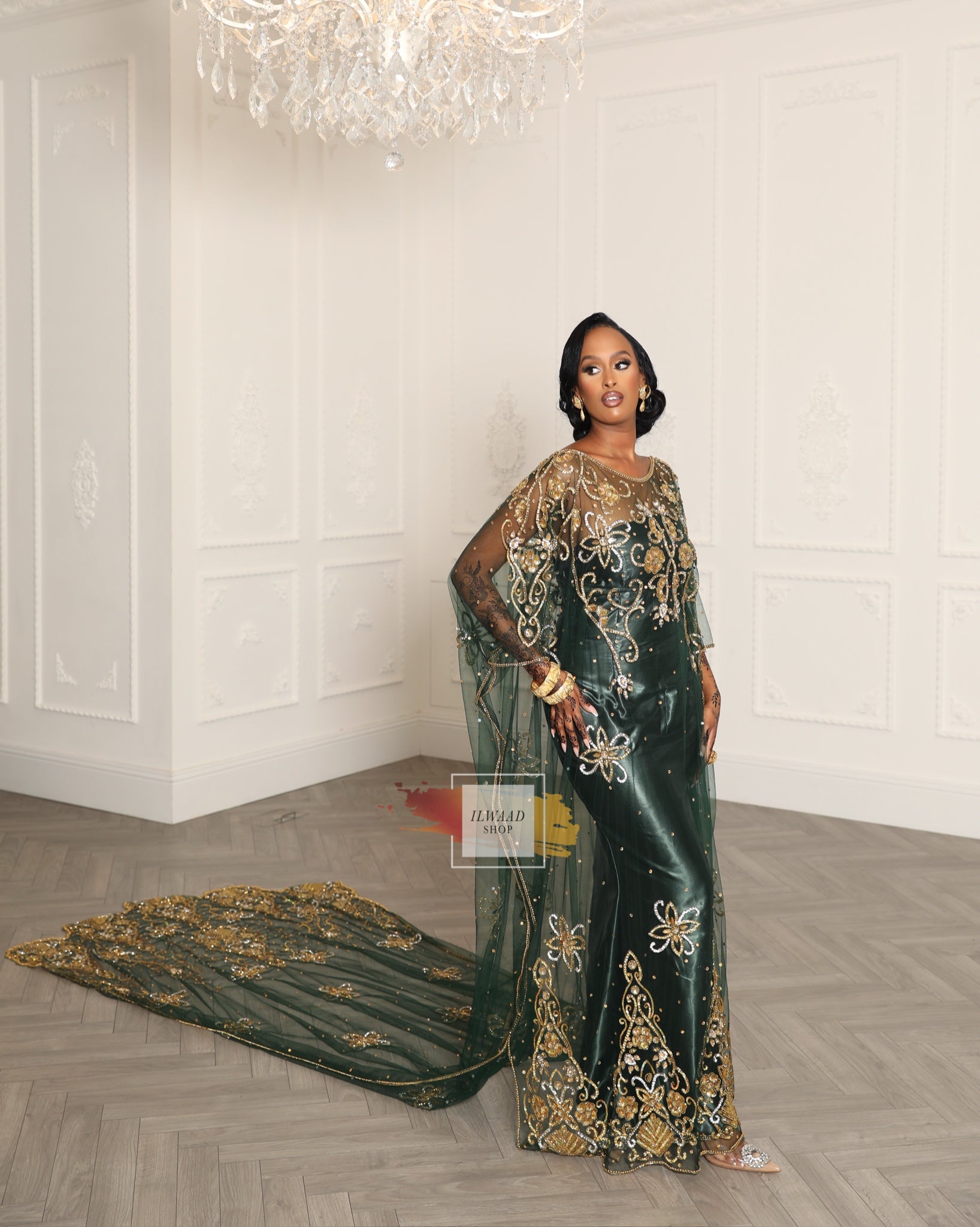 Angelic Anisa (Dark Green) - Lace - Somali Bridal Dirac